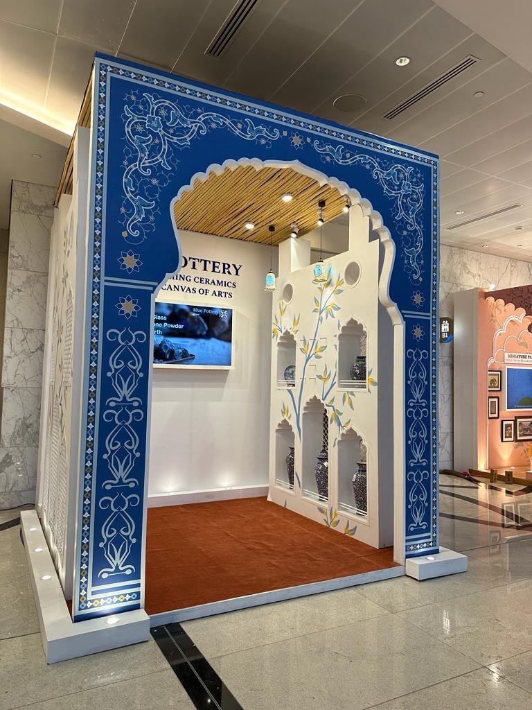 Blue Pottery exhibition installation