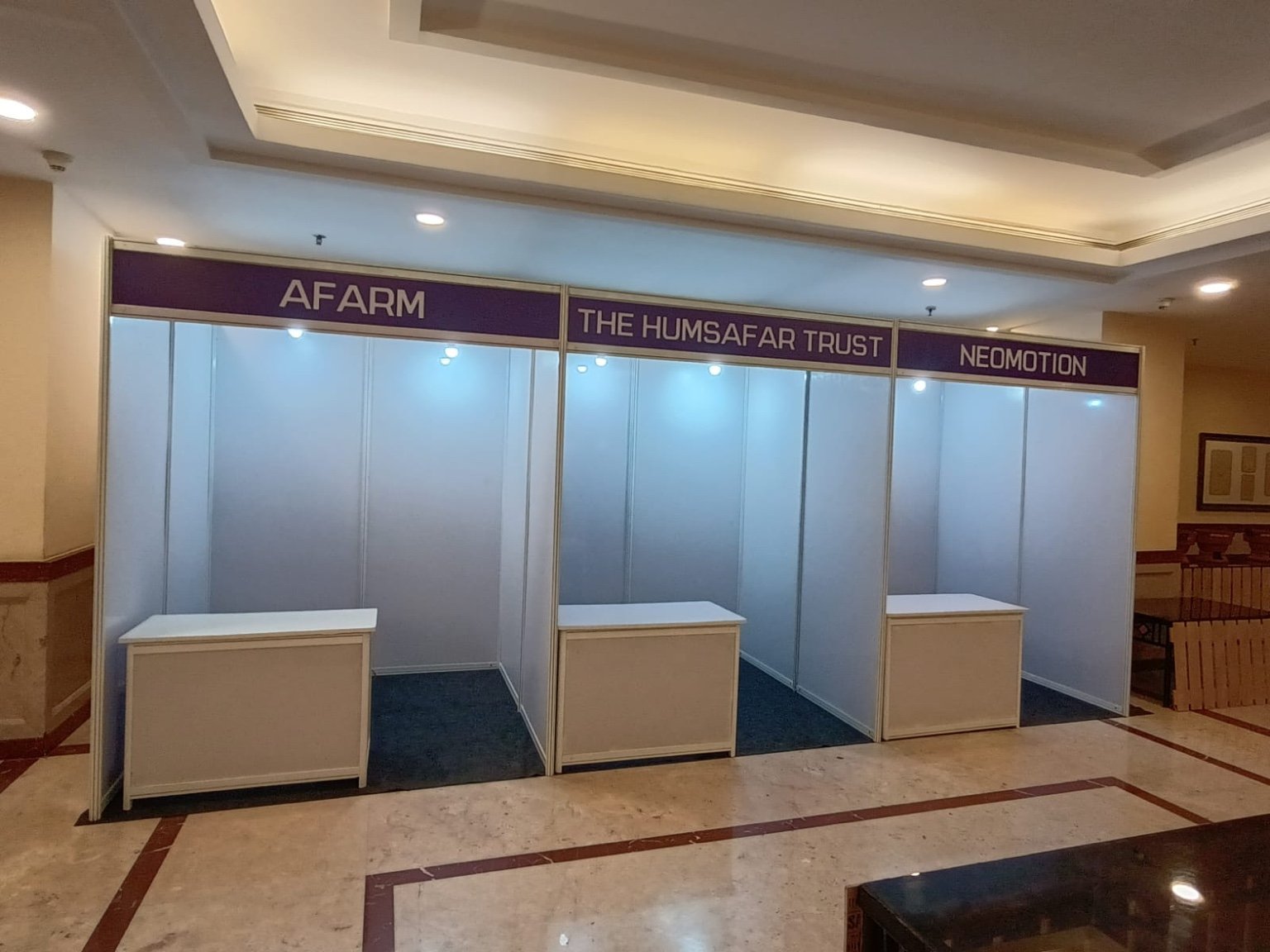 Modular stalls corporate and NGO events
